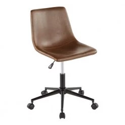 Duke Espresso Faux Leather Industrial Task Chair by Lumisource