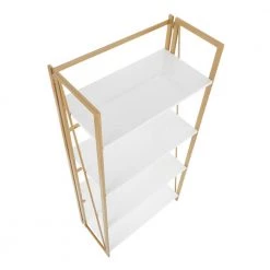 Folia 49 in. Gold and White Metal and Wood 4-Shelf Bookcase by Lumisource 13 Folia 49 in. Gold and White Metal and Wood 4-Shelf Bookcase by Lumisource -Cheap Lumisource Store gold lumisource bookcases bookshelves obc folia auw a0 1000