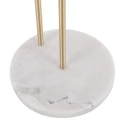 Claire 18 in. Gold Steel and White Marble Round Clear Glass End Table by Lumisource 14 Claire 18 in. Gold Steel and White Marble Round Clear Glass End Table by Lumisource -Cheap Lumisource Store gold steel white marble lumisource end side tables tb claire wmbau 4f 1000