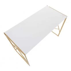 Folia 45 in. White Gold Metal and Wood Office Desk by Lumisource -Cheap Lumisource Store gold white lumisource writing desks ofd folia auw a0 1000