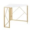 Folia 43 in. White Corner Desk in Gold Metal and Wood by Lumisource -Cheap Lumisource Store gold white lumisource writing desks ofd foliacnr auw 64 1000