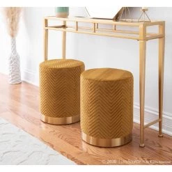 Marla Chevron Ottoman in Golden Velvet and Gold Steel by Lumisource 8 Marla Chevron Ottoman in Golden Velvet and Gold Steel by Lumisource -Cheap Lumisource Store golden velvet gold steel lumisource ottomans ot marla chvrn auvau c3 1000