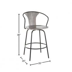 Waco 25 in. Black Metal and Grey Wood Industrial Counter Stool by Lumisource 10 Waco 25 in. Black Metal and Grey Wood Industrial Counter Stool by Lumisource -Cheap Lumisource Store gray black lumisource bar stools b26 waco bkgy 40 1000