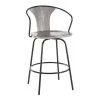 Waco 25 in. Black Metal and Grey Wood Industrial Counter Stool by Lumisource -Cheap Lumisource Store gray black lumisource bar stools b26 waco bkgy 64 1000