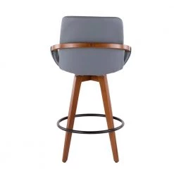 Cosmo 26 in. Walnut and Grey Faux Leather Counter Stool by Lumisource 14 Cosmo 26 in. Walnut and Grey Faux Leather Counter Stool by Lumisource -Cheap Lumisource Store gray walnut lumisource bar stools b26 cosmo wl gy 66 1000