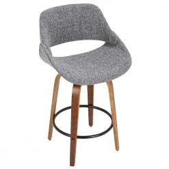 Fabrico 26 in. Walnut and Grey Counter Stool with Black Footrest (Set of 2) by Lumisource 11 Fabrico 26 in. Walnut and Grey Counter Stool with Black Footrest (Set of 2) by Lumisource -Cheap Lumisource Store gray walnut lumisource bar stools b26 fbco2q wlgy2 a0 1000
