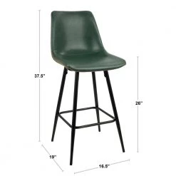 Durango 26 in. Black and Green Vintage Faux Leather Counter Stool (Set of 2) by Lumisource 12 Durango 26 in. Black and Green Vintage Faux Leather Counter Stool (Set of 2) by Lumisource -Cheap Lumisource Store green black lumisource bar stools b26 drng bk gn2 c3 1000