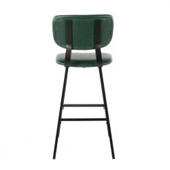 Foundry 30 in. Green Faux Leather Upholstery Bar Stool (Set of 2) by Lumisource -Cheap Lumisource Store green black lumisource bar stools b30 fndy bk gn2 66 1000