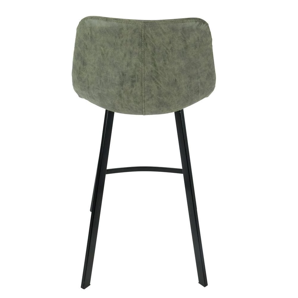 Outlaw Industrial Green Counter Stool Faux Suede (Set of 2) by Lumisource 6 Outlaw Industrial Green Counter Stool Faux Suede (Set of 2) by Lumisource - Image 4