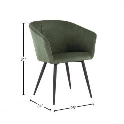 Corazza Green Corduroy Arm Chair by Lumisource -Cheap Lumisource Store green corduroy lumisource accent chairs chr crzz bkgn 40 1000