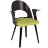 Verino Mid-Century Espresso and Green Velvet Modern Dining Chair by Lumisource -Cheap Lumisource Store green espresso lumisource dining room sets ch vrno e gn 64 1000