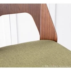 Trilogy 34.5 in. Counter Height Bar Stool in Green Fabric and Walnut Wood (Set of 2) by Lumisource -Cheap Lumisource Store green fabric walnut wood lumisource bar stools b24 trilo2 swvr wlgn2 4f 1000