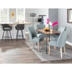 Tori Farmhouse White Washed Wood and Green/Grey Fabric Dining Chair (Set of 2) by Lumisource -Cheap Lumisource Store green grey white wash lumisource dining chairs ch tori wwgn2 31 1000