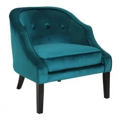 Sofia Green and Black Velvet Accent Chair by Lumisource