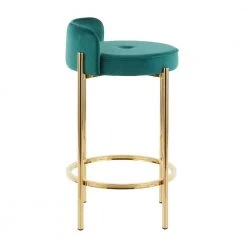Chloe Counter Stool in Green Velvet and Gold Metal (Set of 2) by Lumisource 10 Chloe Counter Stool in Green Velvet and Gold Metal (Set of 2) by Lumisource -Cheap Lumisource Store green lumisource bar stools b26 chloe auvgn2 e1 1000