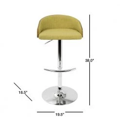Shiraz Walnut and Green Adjustable Bar Stool by Lumisource -Cheap Lumisource Store green lumisource bar stools bs shrz wl gn 40 1000