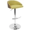 Shiraz Walnut and Green Adjustable Bar Stool by Lumisource -Cheap Lumisource Store green lumisource bar stools bs shrz wl gn 64 1000