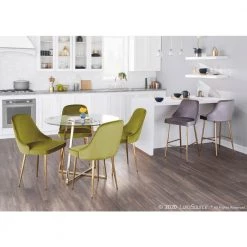 Gold and Green Marcel Velvet Dining Chair (Set of 2) by Lumisource -Cheap Lumisource Store green lumisource dining chairs dc marcl au gn2 31 1000
