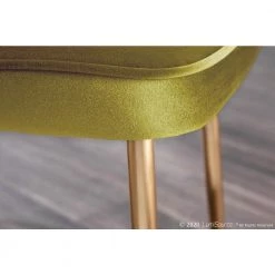 Gold and Green Marcel Velvet Dining Chair (Set of 2) by Lumisource -Cheap Lumisource Store green lumisource dining chairs dc marcl au gn2 4f 1000