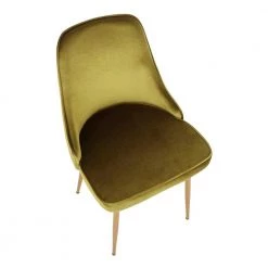 Gold and Green Marcel Velvet Dining Chair (Set of 2) by Lumisource -Cheap Lumisource Store green lumisource dining chairs dc marcl au gn2 a0 1000