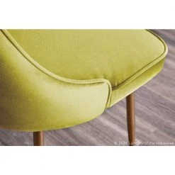 Gold and Green Marcel Velvet Dining Chair (Set of 2) by Lumisource -Cheap Lumisource Store green lumisource dining chairs dc marcl au gn2 c3 1000