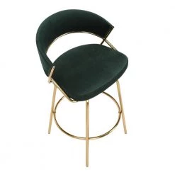 Jie 35.75 in. Green Velvet and Gold Metal Low Back Counter Stool (Set of 2) by Lumisource 11 Jie 35.75 in. Green Velvet and Gold Metal Low Back Counter Stool (Set of 2) by Lumisource -Cheap Lumisource Store green velvet gold metal lumisource bar stools b26 jieclaire g2 auvgn2 a0 1000