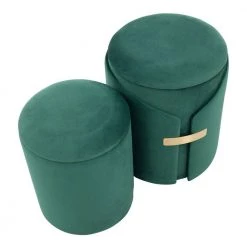 Dahlia Green Velvet Ottoman Set with Gold Accent by Lumisource 10 Dahlia Green Velvet Ottoman Set with Gold Accent by Lumisource -Cheap Lumisource Store green velvet lumisource ottomans ot2 dahlia auvgn a0 1000