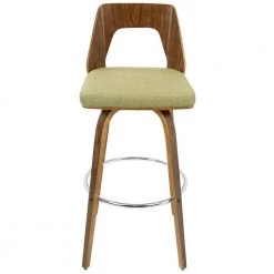 Trilogy 30 in. Walnut and Green Fabric Bar Stool (Set of 2) by Lumisource -Cheap Lumisource Store green walnut lumisource bar stools b30 trilor wlgn2 31 1000