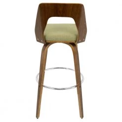 Trilogy 30 in. Walnut and Green Fabric Bar Stool (Set of 2) by Lumisource -Cheap Lumisource Store green walnut lumisource bar stools b30 trilor wlgn2 66 1000