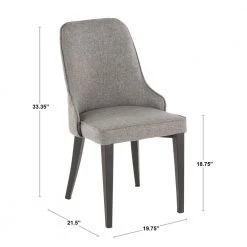 Nueva Grey and Black Dining/Accent Chair (Set of 2) by Lumisource -Cheap Lumisource Store grey black lumisource dining chairs ch nueva bk gy2 c3 1000