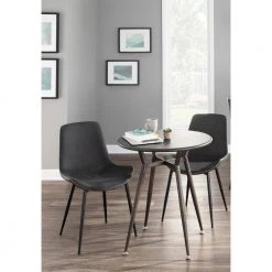 Duke Black and Grey Dining Chair (Set of 2) by Lumisource -Cheap Lumisource Store grey black lumisource dining chairs dc dukz bk gy2 31 1000