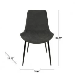 Duke Black and Grey Dining Chair (Set of 2) by Lumisource -Cheap Lumisource Store grey black lumisource dining chairs dc dukz bk gy2 40 1000