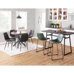 Duke Black and Grey Dining Chair (Set of 2) by Lumisource -Cheap Lumisource Store grey black lumisource dining chairs dc dukz bk gy2 c3 1000