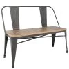 Oregon Grey and Brown Industrial Bench by Lumisource -Cheap Lumisource Store grey brown lumisource dining benches bc or gy bn 64 1000