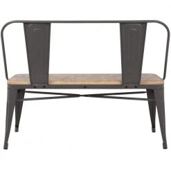 Oregon Grey and Brown Industrial Bench by Lumisource -Cheap Lumisource Store grey brown lumisource dining benches bc or gy bn 66 1000