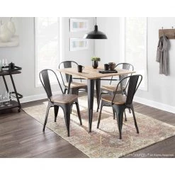 Oregon 5-Piece Grey and Brown Dining Set by Lumisource 7 Oregon 5-Piece Grey and Brown Dining Set by Lumisource -Cheap Lumisource Store grey brown lumisource dining room sets ds tw or sq 31 1000