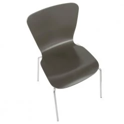 Bentwood Stacker Grey and Chrome Contemporary Dining Chair (Set of 4) by Lumisource -Cheap Lumisource Store grey chrome lumisource dining chairs dc tw stak gy4 a0 1000