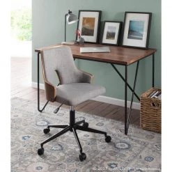 Stella Walnut and Grey Office Chair by Lumisource 13 Stella Walnut and Grey Office Chair by Lumisource -Cheap Lumisource Store grey fabric lumisource task chairs oc stla wl gy 31 1000