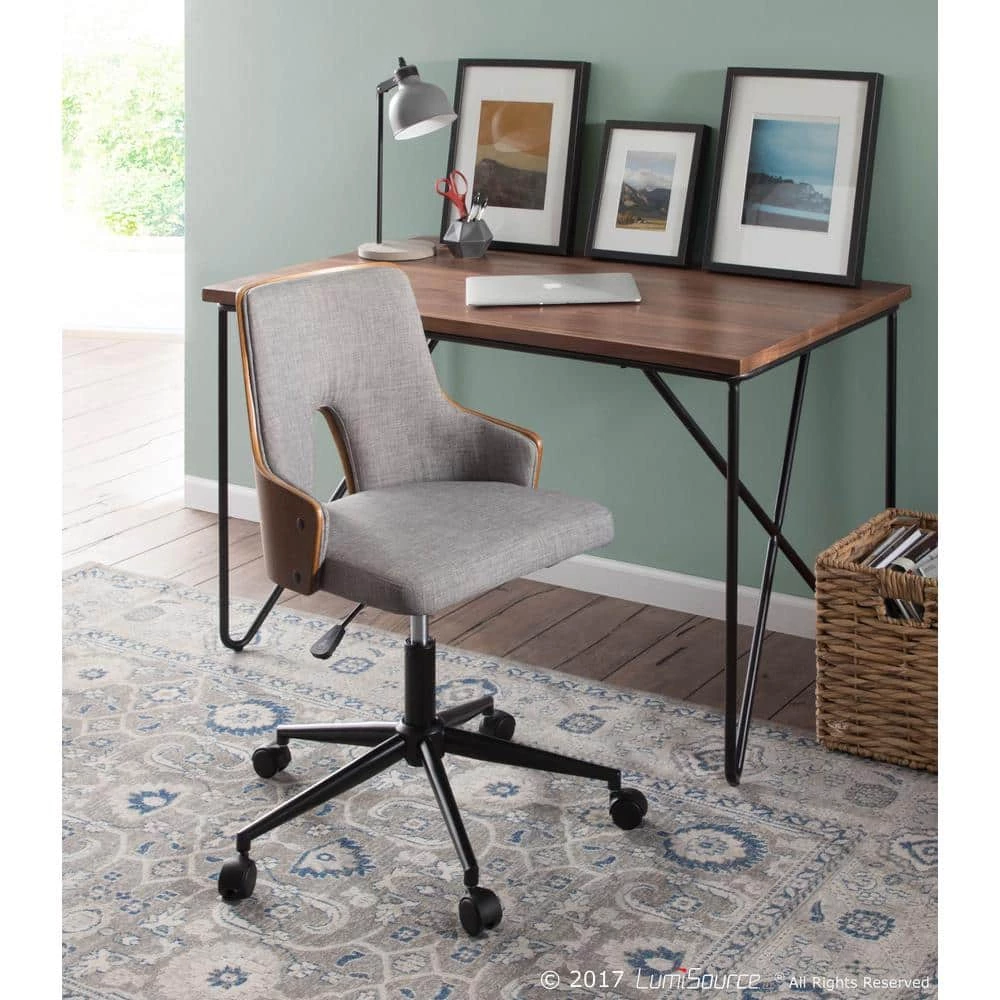 Stella Walnut and Grey Office Chair by Lumisource 8 Stella Walnut and Grey Office Chair by Lumisource - Image 6