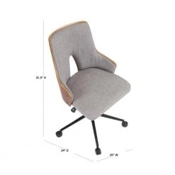 Stella Walnut and Grey Office Chair by Lumisource 10 Stella Walnut and Grey Office Chair by Lumisource -Cheap Lumisource Store grey fabric lumisource task chairs oc stla wl gy 40 1000