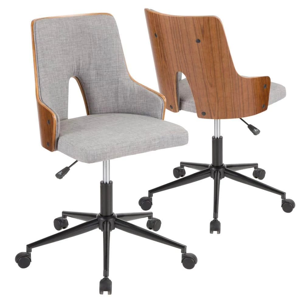 Stella Walnut and Grey Office Chair by Lumisource 3 Stella Walnut and Grey Office Chair by Lumisource