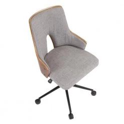 Stella Walnut and Grey Office Chair by Lumisource 11 Stella Walnut and Grey Office Chair by Lumisource -Cheap Lumisource Store grey fabric lumisource task chairs oc stla wl gy a0 1000
