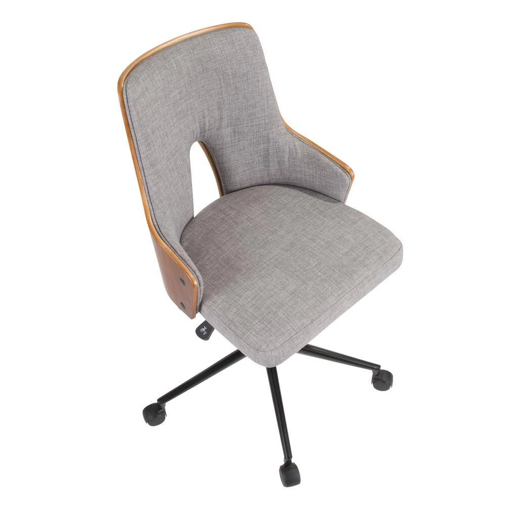 Stella Walnut and Grey Office Chair by Lumisource 6 Stella Walnut and Grey Office Chair by Lumisource - Image 4