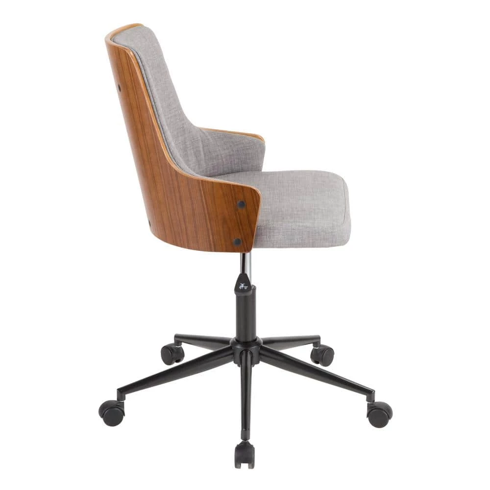 Stella Walnut and Grey Office Chair by Lumisource 4 Stella Walnut and Grey Office Chair by Lumisource - Image 2