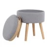Tray 17 in. Grey Fabric and Natural Wood Stool with Tray Top Lid by Lumisource -Cheap Lumisource Store grey fabric natural wood lumisource bar stools ot tray nagy 64 1000