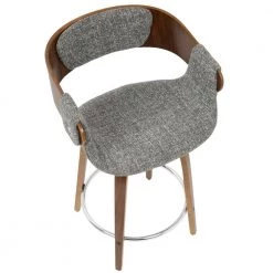 Elisa 33 in. Counter Height Bar Stool in Grey Fabric and Walnut Wood (Set of 2) by Lumisource 9 Elisa 33 in. Counter Height Bar Stool in Grey Fabric and Walnut Wood (Set of 2) by Lumisource -Cheap Lumisource Store grey fabric walnut wood lumisource bar stools b24 elisa2 swvr wlgy2 a0 1000