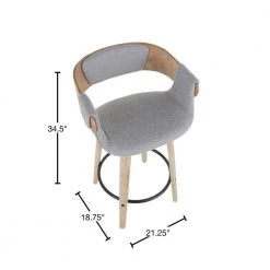 Elisa 34.5 in. Counter Height Bar Stool in Grey Fabric and White Washed Wood (Set of 2) by Lumisource 15 Elisa 34.5 in. Counter Height Bar Stool in Grey Fabric and White Washed Wood (Set of 2) by Lumisource -Cheap Lumisource Store grey fabric white washed wood lumisource bar stools b26 elisa2 swvr wwgy2 40 1000