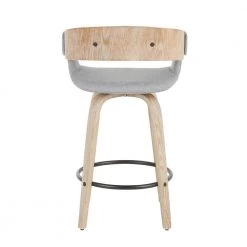 Elisa 34.5 in. Counter Height Bar Stool in Grey Fabric and White Washed Wood (Set of 2) by Lumisource 17 Elisa 34.5 in. Counter Height Bar Stool in Grey Fabric and White Washed Wood (Set of 2) by Lumisource -Cheap Lumisource Store grey fabric white washed wood lumisource bar stools b26 elisa2 swvr wwgy2 66 1000