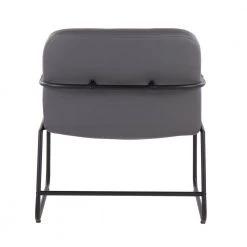 Duke Grey Faux Leather and Black Steel Arm Chair by Lumisource 13 Duke Grey Faux Leather and Black Steel Arm Chair by Lumisource -Cheap Lumisource Store grey faux leather black steel lumisource accent chairs chr duke bkpugy 66 1000