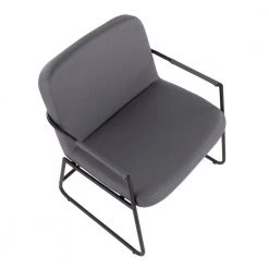 Duke Grey Faux Leather and Black Steel Arm Chair by Lumisource 12 Duke Grey Faux Leather and Black Steel Arm Chair by Lumisource -Cheap Lumisource Store grey faux leather black steel lumisource accent chairs chr duke bkpugy a0 1000